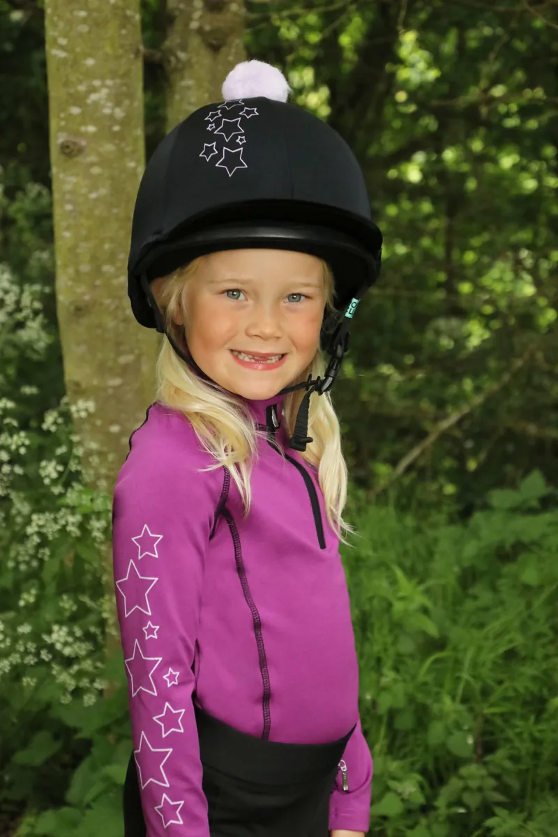 Hy Equestrian Stella Hat Cover - Black/Purple/Lilac-1